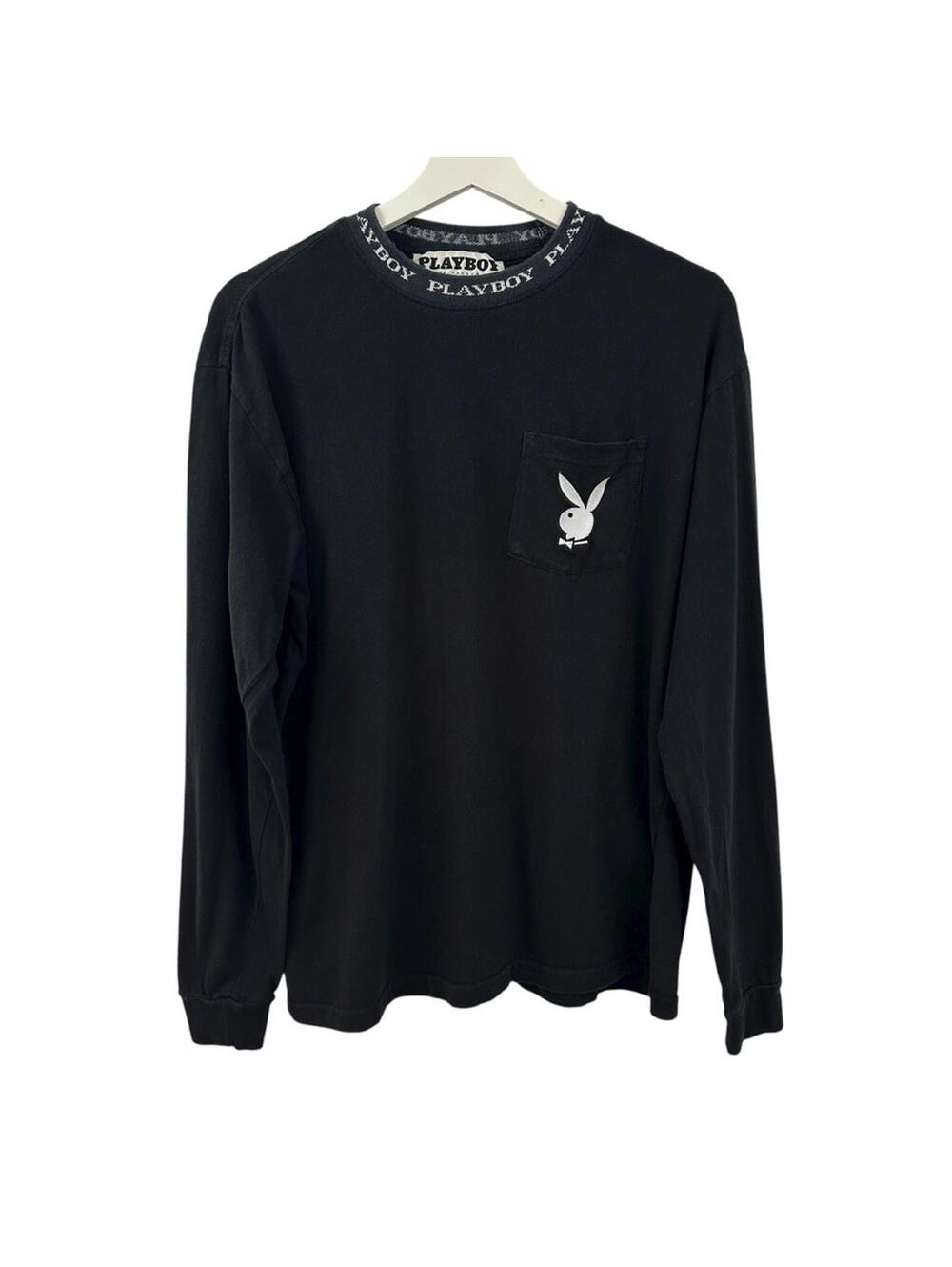 Playboy By Pacsun Men’s Long Sleeve Black White Shirt Size M
